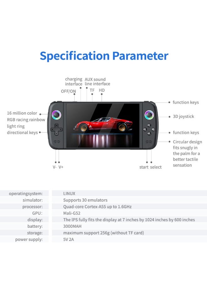 M27 Handheld Game Console – 7 Inch HD Display, Portable Rechargeable Gaming Device, Multimedia Entertainment Console with Internal Storage, Compact Travel Gaming Player - Image 5