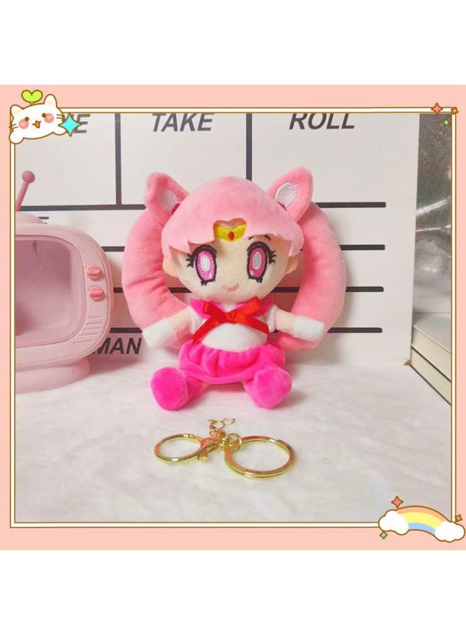 Loquat Cute Bear Plush Doll Toy Big Eyes A Bow Tie For Kids Aged 3 Years Old-Color:Pink Pendant-Height:Pendant 15cm0.06kg - Image 1