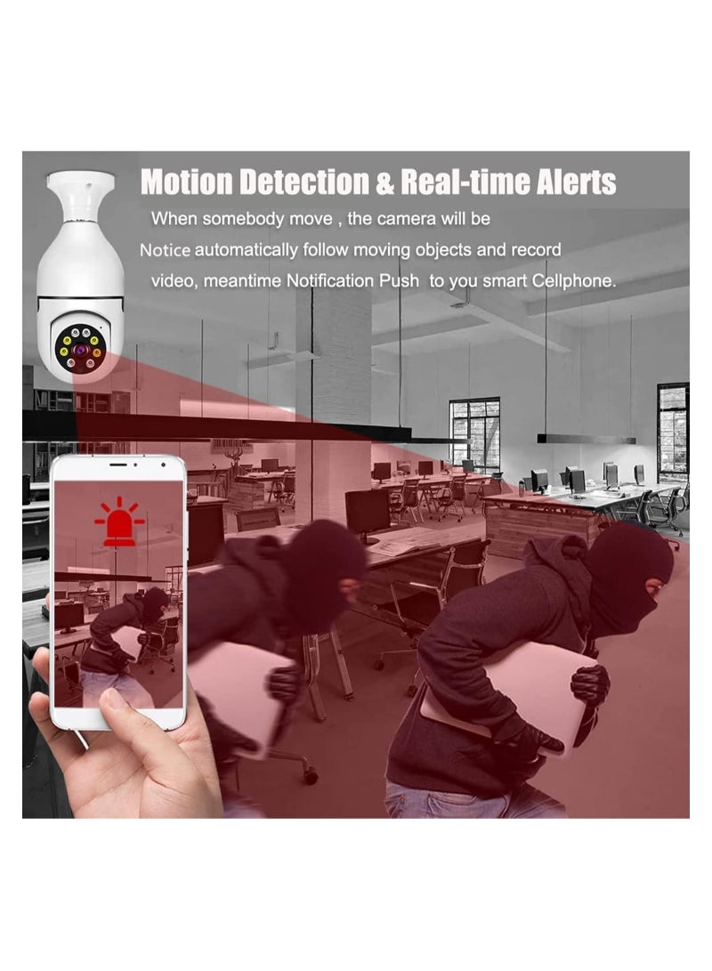 ELTRAZONE ELTERAZONE 3PCS Wireless Light Bulb Camera Outdoor 360 Degree WiFi Security Dome Cameras, 1080p Night Vision Bulb Cameras for Home,Support Cloud Storage  SD Card - Image 2