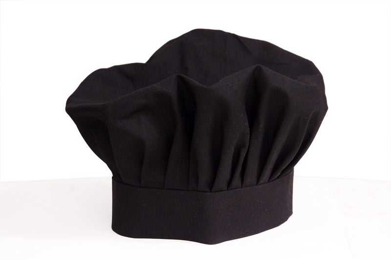 Switchon Polyester Solid Plain Free Size Chef's Cooking Kitchen Apron with Chef's Cap-Black 23x30 inch (57x77cm) free size - Image 4