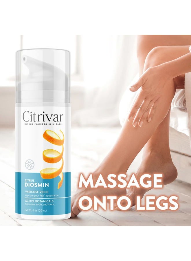 NGL Citrivar Varicose Vein Cream for Legs Improve Circulation Cream for Legs - Soothing Tonifier with Diosmin, Butcher's Broom, Aescin, Rutin, Curcumin - Cooling and Relaxing Mint Effect 4 oz (120 mL) - Image 5