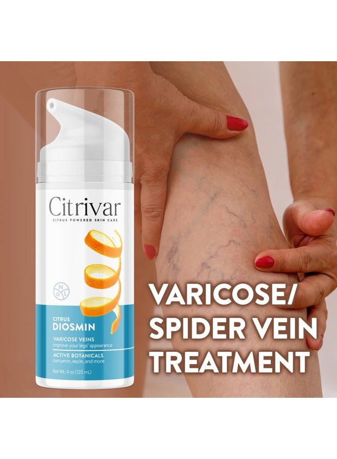 NGL Citrivar Varicose Vein Cream for Legs Improve Circulation Cream for Legs - Soothing Tonifier with Diosmin, Butcher's Broom, Aescin, Rutin, Curcumin - Cooling and Relaxing Mint Effect 4 oz (120 mL) - Image 2