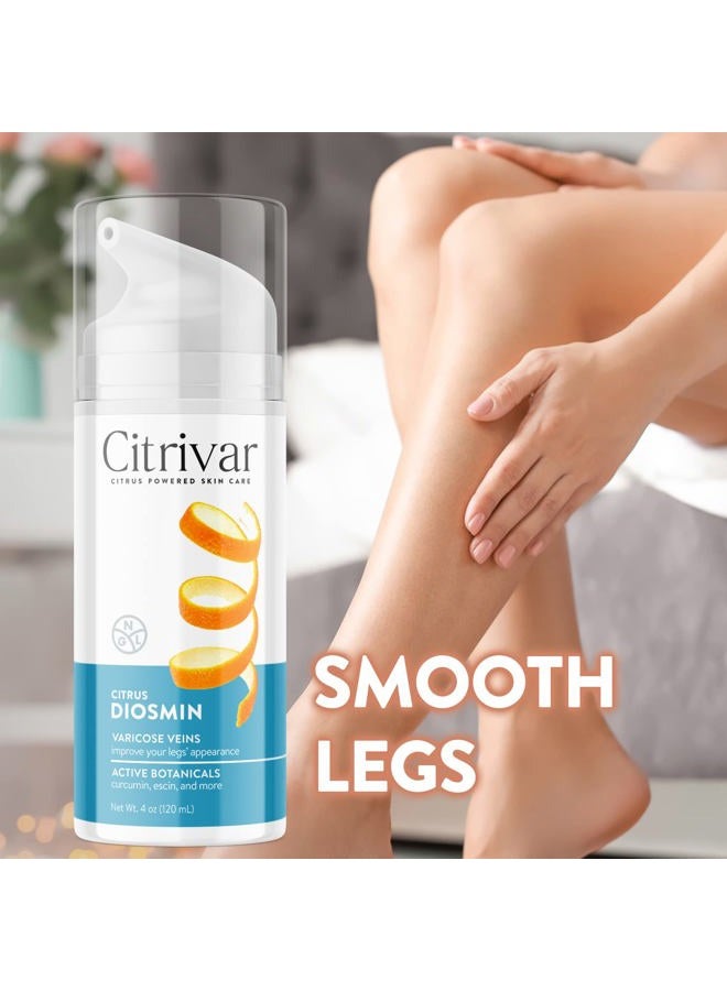NGL Citrivar Varicose Vein Cream for Legs Improve Circulation Cream for Legs - Soothing Tonifier with Diosmin, Butcher's Broom, Aescin, Rutin, Curcumin - Cooling and Relaxing Mint Effect 4 oz (120 mL) - Image 3
