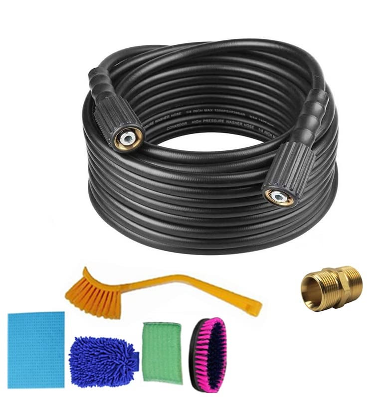 Digital Craft Digital Craft Pressure Washer Hose Pipe 170Bar 2465PSI M2215 14mm High Pressure Washer Hose Spray Water Pressure Washer PipeHousekeeping 5 Item SetPipe Joint Connector M22  - Image 1