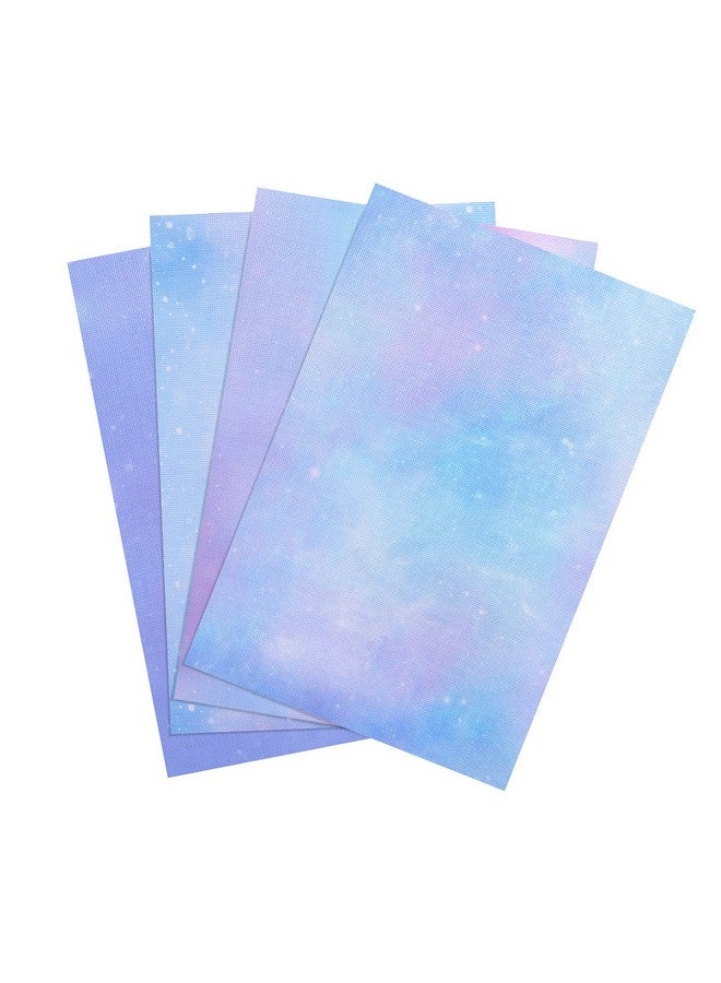 Pllieay 4 Pieces Printed Aida Cloth 14 Count Cross Stitch Fabric, Embroidery Cloth, 18 X 12 Inch, Starry Sky Printed Patterns - Image 1