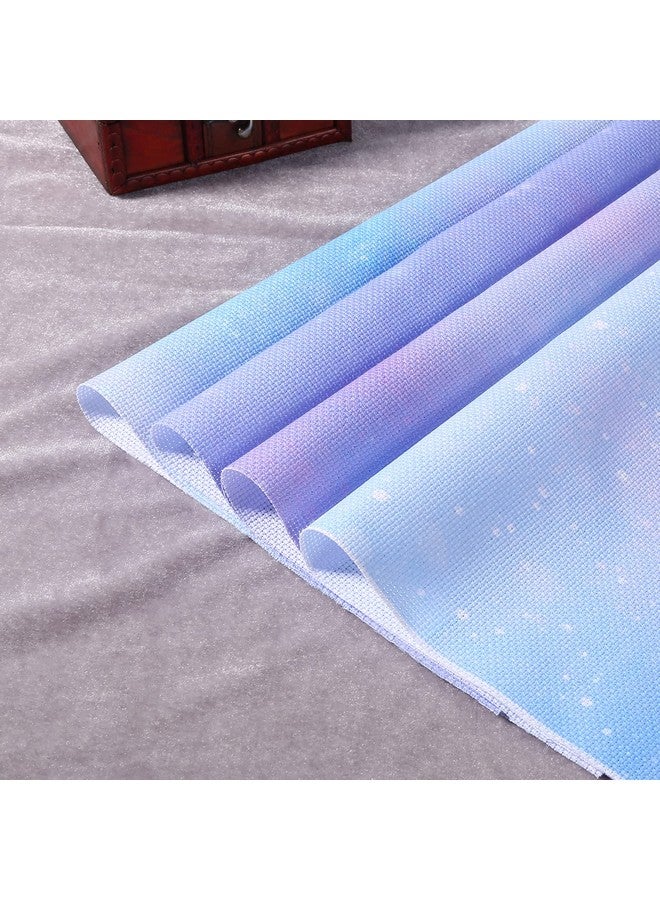 Pllieay 4 Pieces Printed Aida Cloth 14 Count Cross Stitch Fabric, Embroidery Cloth, 18 X 12 Inch, Starry Sky Printed Patterns - Image 2