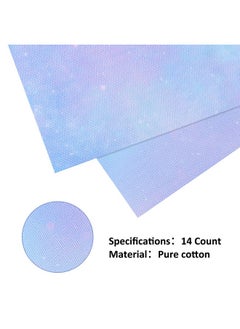 Pllieay 4 Pieces Printed Aida Cloth 14 Count Cross Stitch Fabric, Embroidery Cloth, 18 X 12 Inch, Starry Sky Printed Patterns  - Image 4