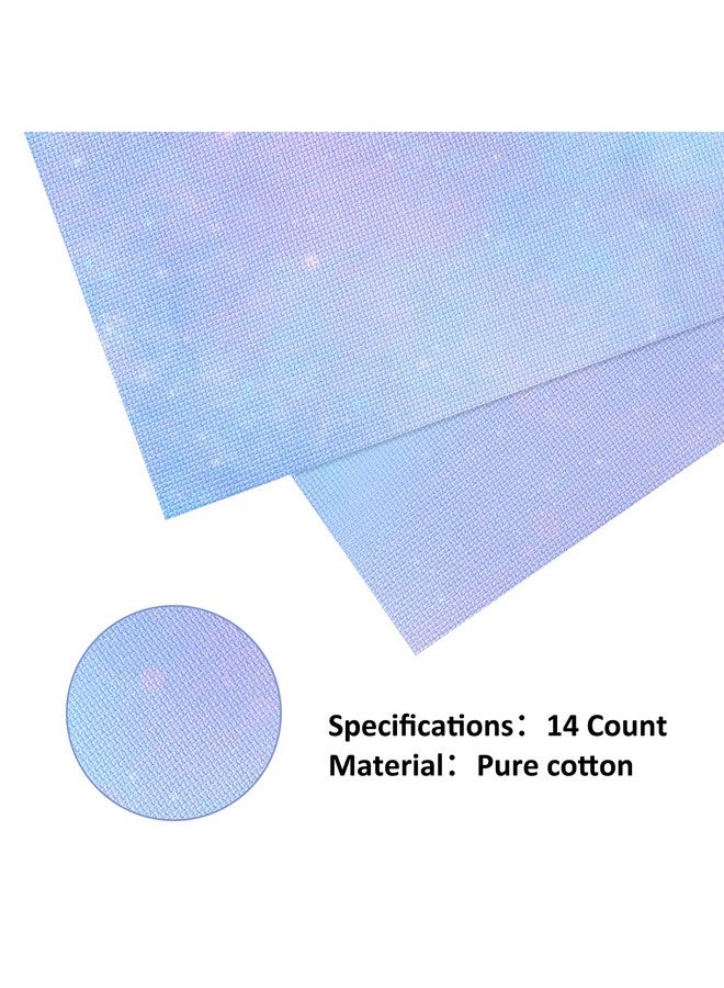 Pllieay 4 Pieces Printed Aida Cloth 14 Count Cross Stitch Fabric, Embroidery Cloth, 18 X 12 Inch, Starry Sky Printed Patterns - Image 4