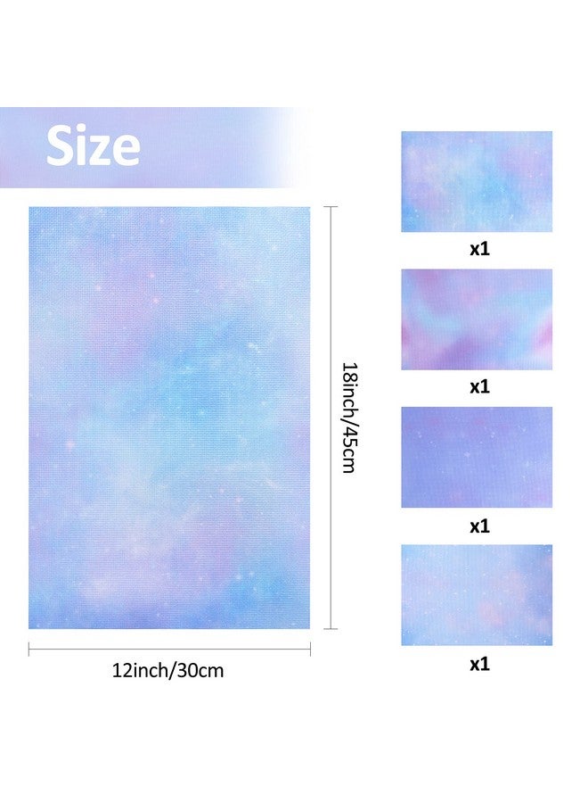 Pllieay 4 Pieces Printed Aida Cloth 14 Count Cross Stitch Fabric, Embroidery Cloth, 18 X 12 Inch, Starry Sky Printed Patterns - Image 3