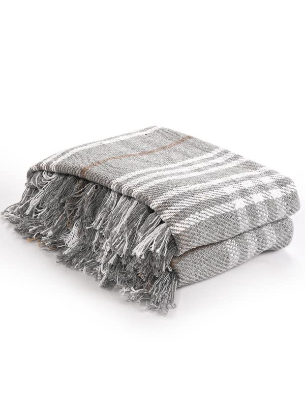 SASHAA WORLD Soft Check Throw Blanket | Used Both Indoor and Outdoor |Blanket for Living Room, Sofa, Bed & Chair | Grey Throw Blanket| Pack of 1, 180 x130 cm - Image 2
