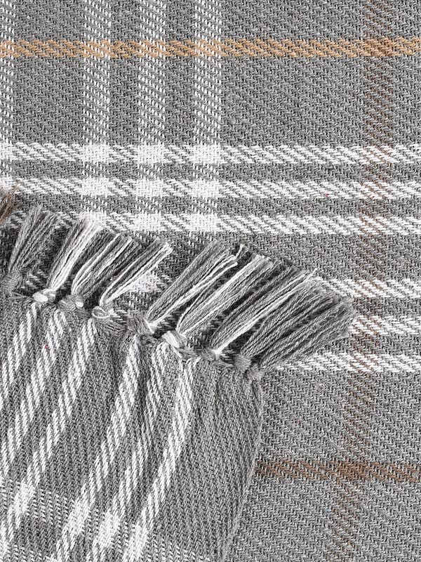 SASHAA WORLD Soft Check Throw Blanket | Used Both Indoor and Outdoor |Blanket for Living Room, Sofa, Bed & Chair | Grey Throw Blanket| Pack of 1, 180 x130 cm - Image 4