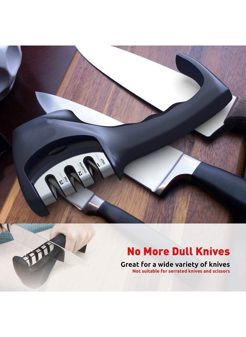 SKYVOKES SKYVOKES Manual 3 Stage Knife Sharpener for Kitchen Knife Sharpener Rod Knives Sharpening Tool for Steel Knives  - Image 5