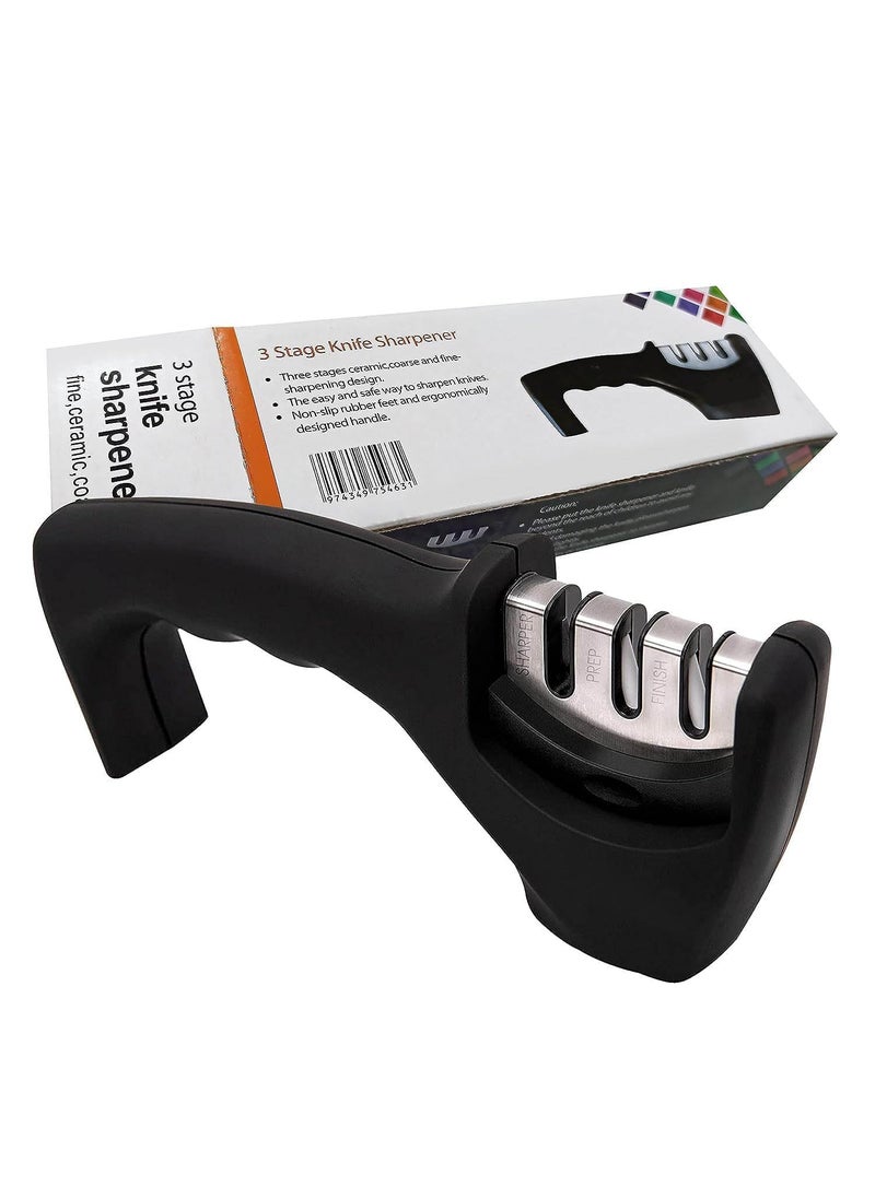 SKYVOKES SKYVOKES Manual 3 Stage Knife Sharpener for Kitchen Knife Sharpener Rod Knives Sharpening Tool for Steel Knives  - Image 1