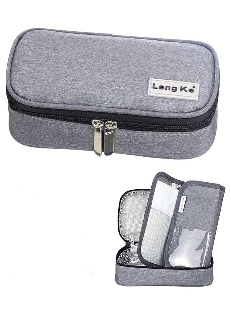 لينج كي حقيبة سفر للأنسولين - حقيبة سفر معزولة لتبريد الأدوية لقلم وقوارير الأنسولين لمرضى السكري - Image 1