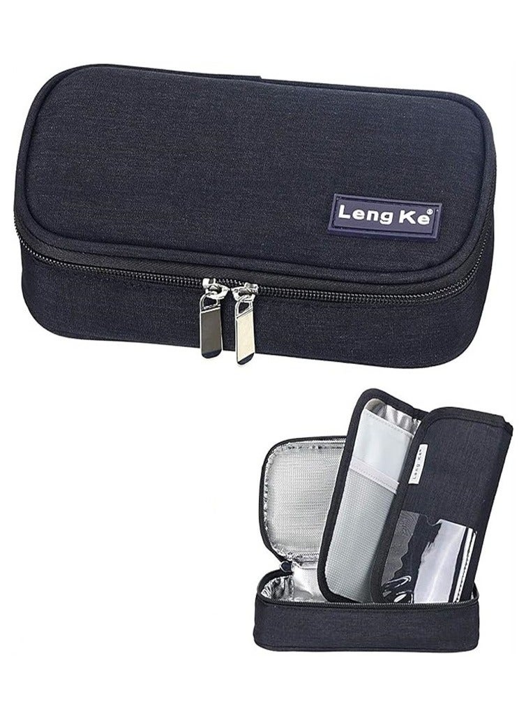 لينج كي حقيبة سفر للأنسولين - حقيبة سفر معزولة لتبريد الأدوية لقلم وقوارير الأنسولين لمرضى السكري - Image 3