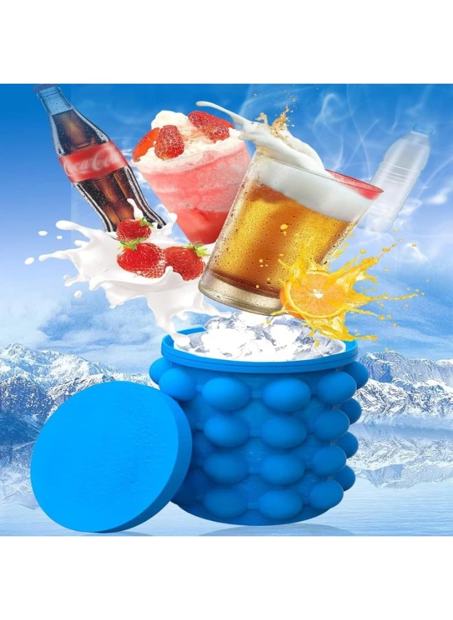 Ice Cube Maker Genie, Ice Cube Maker for Frozen Drinks, Cocktails, Beverages (Blue)