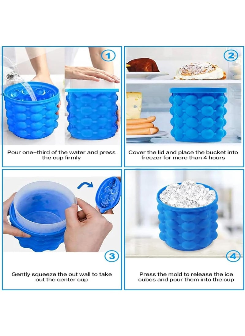 ICE CUBE Ice Cube Maker Genie, Ice Cube Maker for Frozen Drinks, Cocktails, Beverages (Blue)  - Image 2