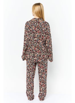 TRIUMPH Women 2 Pieces Floral Pattern Pajama Set, Black  - Image 2