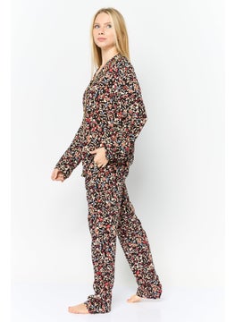 TRIUMPH Women 2 Pieces Floral Pattern Pajama Set, Black  - Image 4
