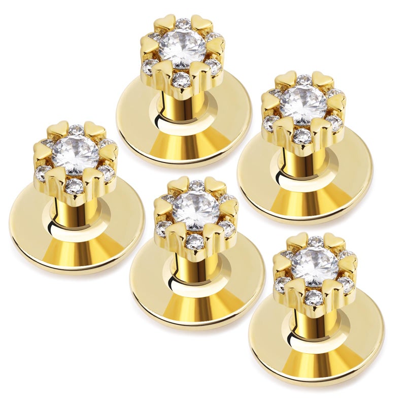 HAWSON Crystal Tuxedo Studs for Mens Tuxedo Shirt,5 PCS Tuxedo Buttons for Birthday Wedding Party Christmas. - Image 1