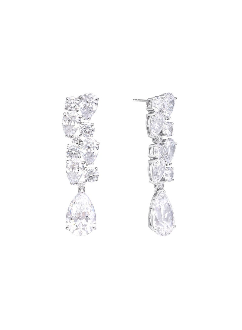 AWNL Moonlight Teardrops Earrings for Women – Sterling Silver Elegance Adorned with White Zirconia, Middle East Exclusive Collection - Image 2
