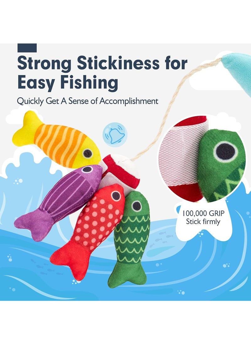 Gonice - 22PCS Cloth Fishing Game, for Toddler 1-3, Sensory Toddler Toys with Stacking Cups, Number Counting, Color Sorting, Shape Learning, Number Counting Fine Motor Skills Toys, Preschool Games - Image 1