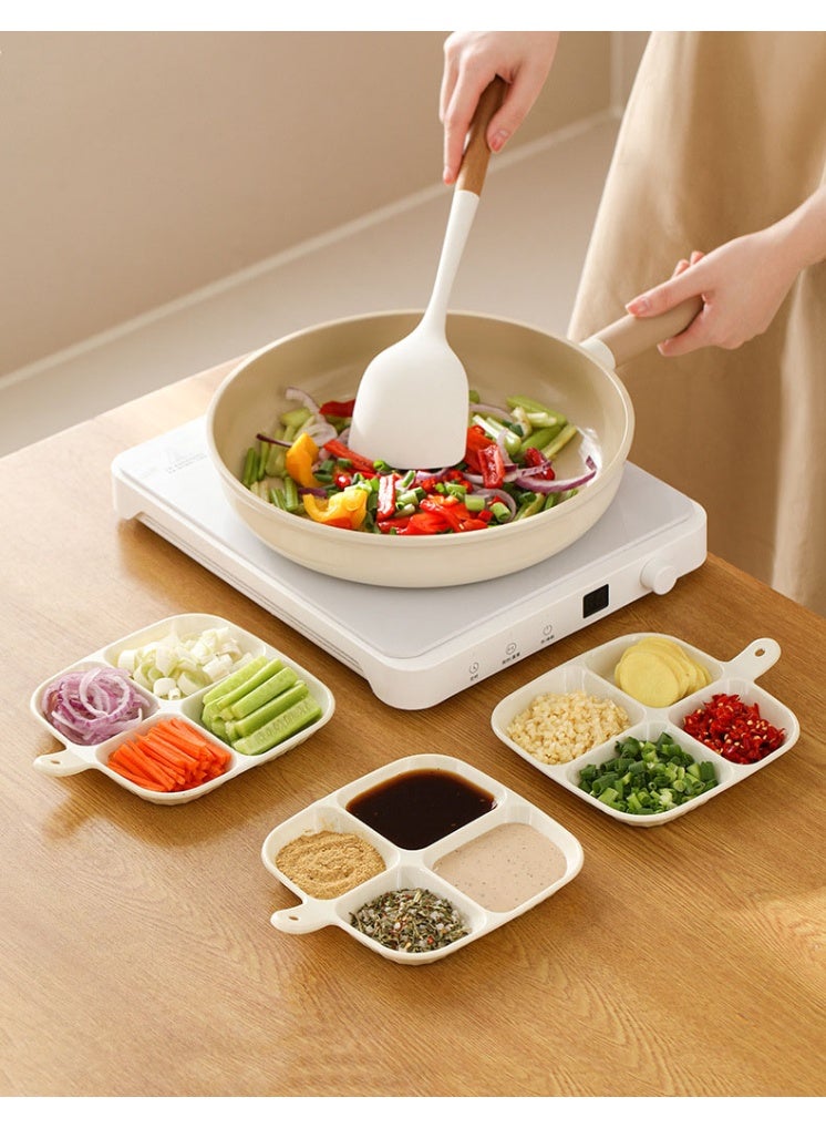 هومستر لوحة تجهيز مقصورة المياة المنزلية المطبخ المنزلي لوحة تقسيم مثبتة على الحائط صحن مقسمة متعدد الوظائف صلصة مقسمة مادة البوتيك أملس تنظيف سهل مقاس 2 سم أخاديد عميقة لا نكهة مزج مقابض سميكة مقبض معلق تصميم فتحة مقسمة مكبس رقائق توفير رقائق زنجبيل تخزين ثوم متعدد الاستخدامات لوحة تقديم - Image 1