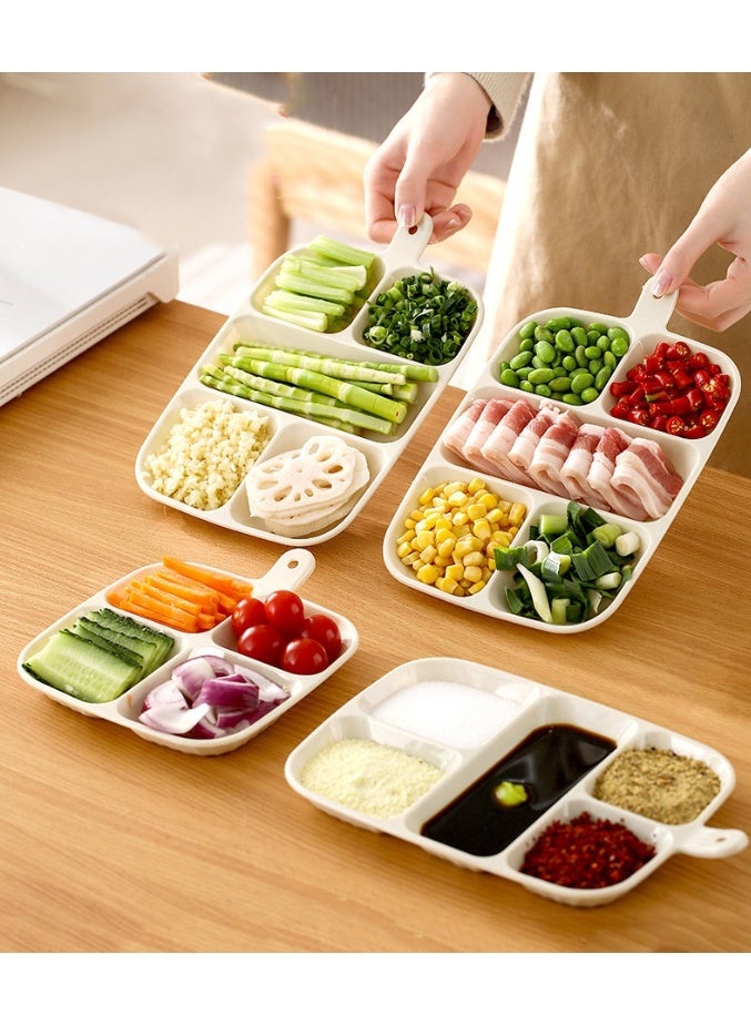 هومستر لوحة تجهيز مقصورة المياة المنزلية المطبخ المنزلي لوحة تقسيم مثبتة على الحائط صحن مقسمة متعدد الوظائف صلصة مقسمة مادة البوتيك أملس تنظيف سهل مقاس 2 سم أخاديد عميقة لا نكهة مزج مقابض سميكة مقبض معلق تصميم فتحة مقسمة مكبس رقائق توفير رقائق زنجبيل تخزين ثوم متعدد الاستخدامات لوحة تقديم - Image 2