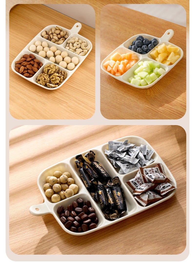 هومستر لوحة تجهيز مقصورة المياة المنزلية المطبخ المنزلي لوحة تقسيم مثبتة على الحائط صحن مقسمة متعدد الوظائف صلصة مقسمة مادة البوتيك أملس تنظيف سهل مقاس 2 سم أخاديد عميقة لا نكهة مزج مقابض سميكة مقبض معلق تصميم فتحة مقسمة مكبس رقائق توفير رقائق زنجبيل تخزين ثوم متعدد الاستخدامات لوحة تقديم - Image 5