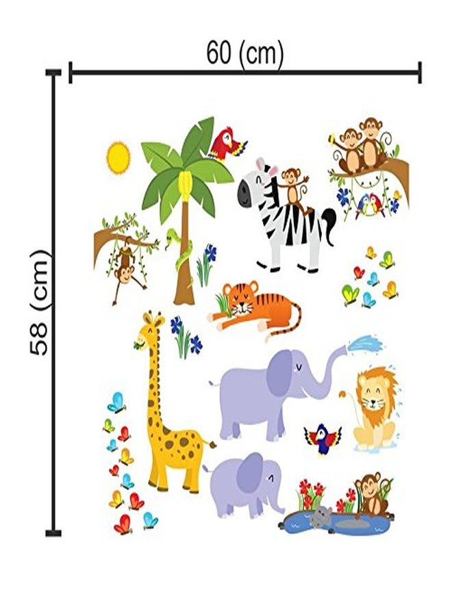 Sticker Studio ملصق جداري وشعار حيوانات متعددة من ستيكر ستوديو (فينيل PVC، مساحة تغطية السطح - 60 × 58 سم) - Image 2