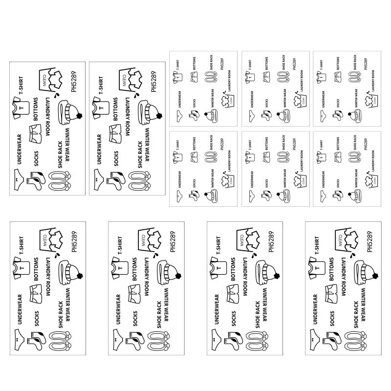 12 Sheets Removable Clothes Organizer Stickers - PVC Dresser Label Stickers - Self Adhesive Wardrobe Sorting Labels for Bedroom Drawer Organization Use - Image 4