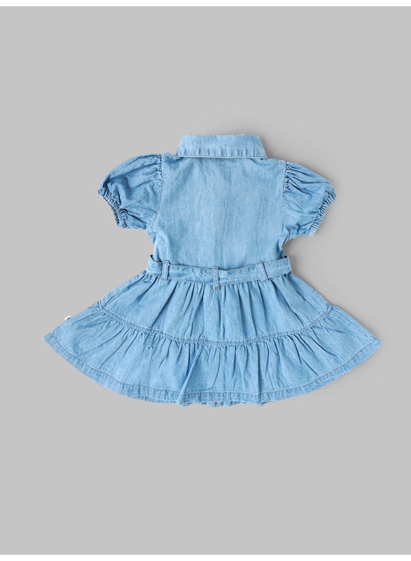 POPEES Premium Soft Cotton Baby Denim Dress - Skin-Friendly Denim Dress - Image 2