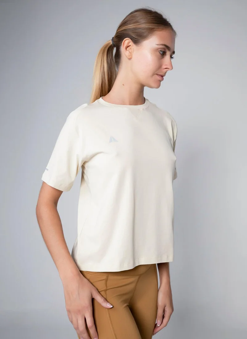 Aora  Women’s Zenja Loose Fit Shirt – Lightweight Flowy Cotton Top for Yoga, Layering & Everyday Comfort (Cream) for Women | Best Price UAE