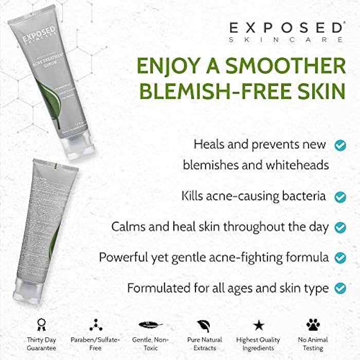 Exposed Skin Care, Acne Treatment Serum with 3.5% Benzoyl Peroxide – Lightweight Acne Spot Treatment – Quickly Clear Teen, Adult, Hormonal and Cystic Acne – Natural, Non-toxic and Cruelty Free - Image 5