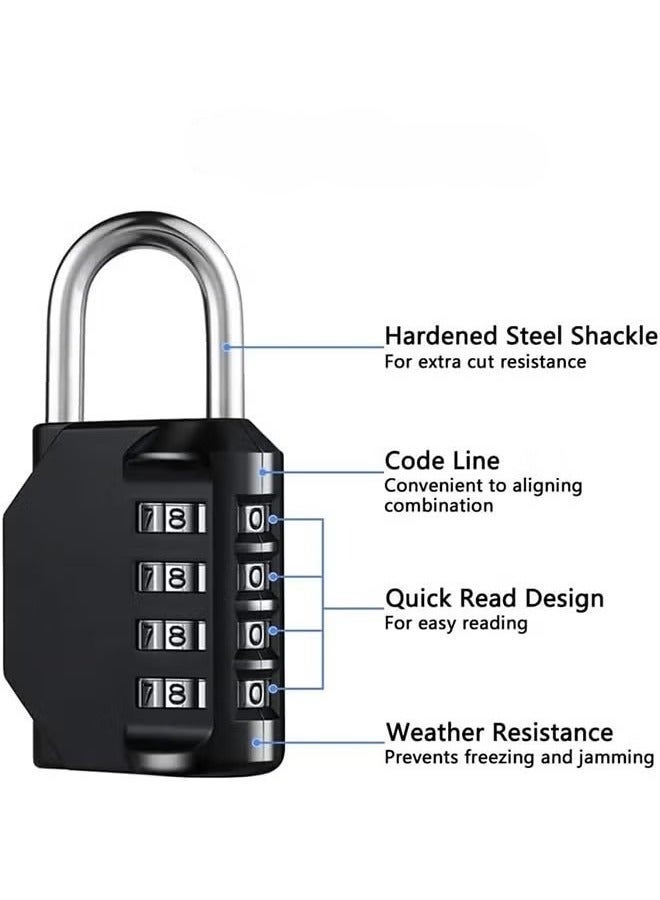 2-Piece Password Padlock,Combination Locks,Luggage Lock,4 Digit Outdoor Waterproof Padlock - Image 5