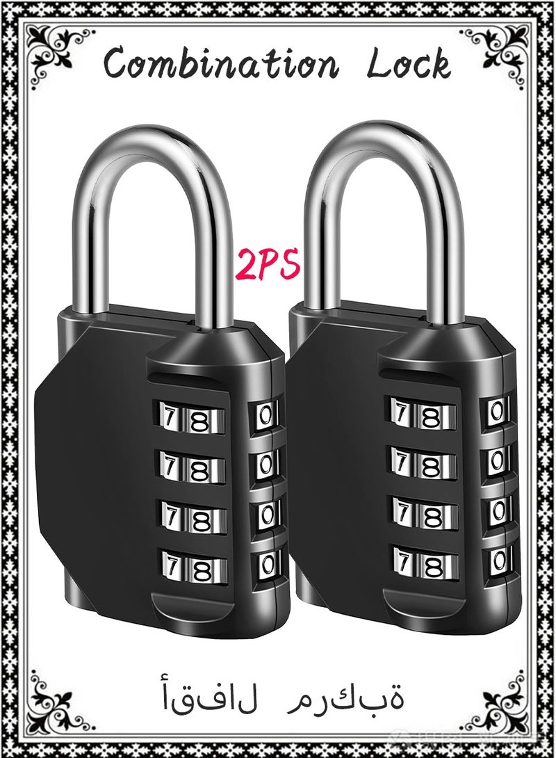 2-Piece Password Padlock,Combination Locks,Luggage Lock,4 Digit Outdoor Waterproof Padlock - Image 1