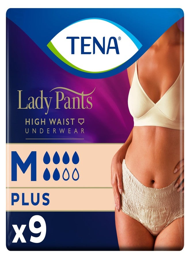 TENA Lady High Waist Adult Diaper Pants for Moderate to Heavy Bladder Weakness | 9 Pcs | Medium (M) Size | Incontinence Panties,Underwear for Women | Waist Size 30-42 inch | 75-105 cms - Image 1