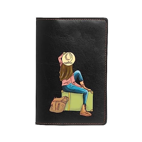 The Messy Corner Vegan Leather Passport Cover for Women | Wanderlust Leather Passport Case | Travel Accessories | Black - Image 1