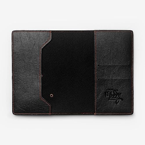The Messy Corner Vegan Leather Passport Cover for Women | Wanderlust Leather Passport Case | Travel Accessories | Black - Image 2