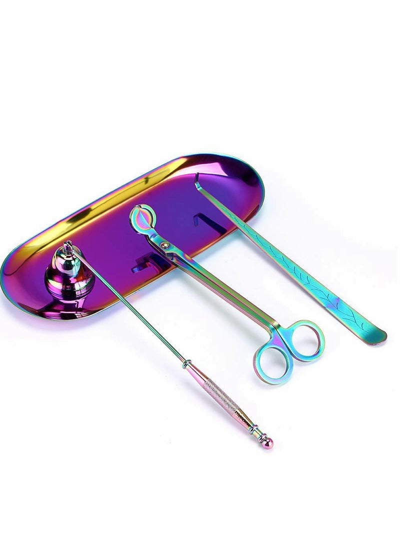 SYOSI Candle Snuffer Candle Wick Trimmer Wick Dipper with Tray 4 in 1 Candle Accessory Set Candle Care Kit Gift for Candle Lovers - Image 1