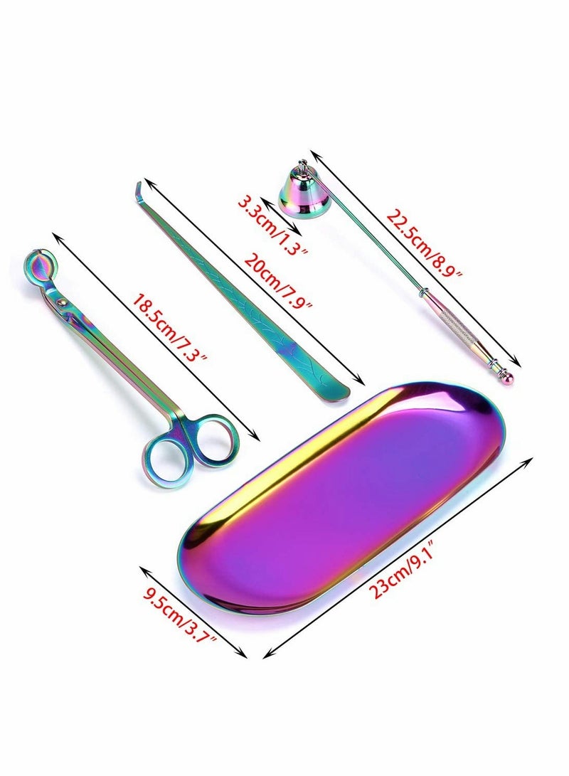 SYOSI Candle Snuffer Candle Wick Trimmer Wick Dipper with Tray 4 in 1 Candle Accessory Set Candle Care Kit Gift for Candle Lovers - Image 2