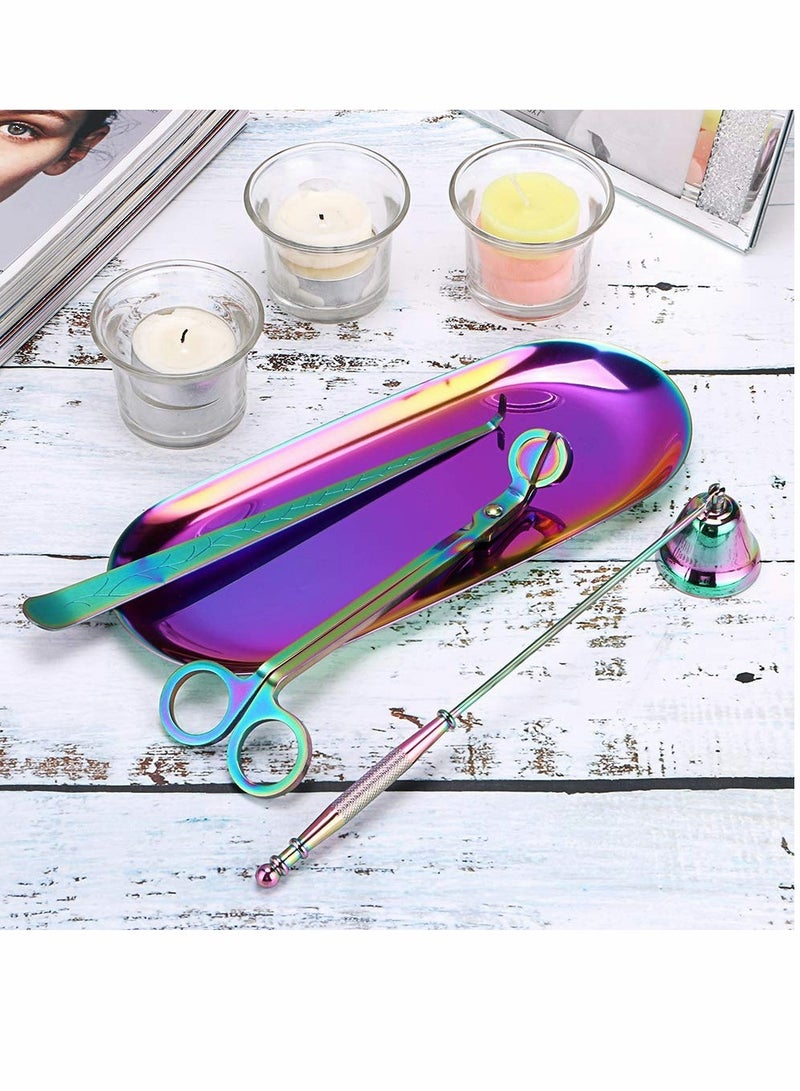SYOSI Candle Snuffer Candle Wick Trimmer Wick Dipper with Tray 4 in 1 Candle Accessory Set Candle Care Kit Gift for Candle Lovers - Image 3