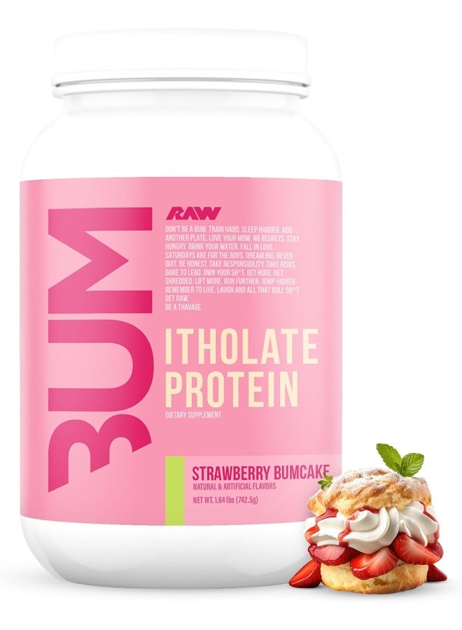 Raw مسحوق بروتين واي معزول خام، نكهة كعكة الفراولة - Image 1