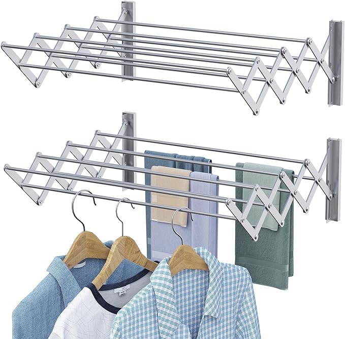 SUNDRY Tuff & Tuff Heavy Duty Stainless Steel Foldable Wall Mounted Cloth Drying Stand for Bathroom/Cloth Dryer Racks for Drying/Towel Stand Size 24 inch (Stainless Steel) - Image 4