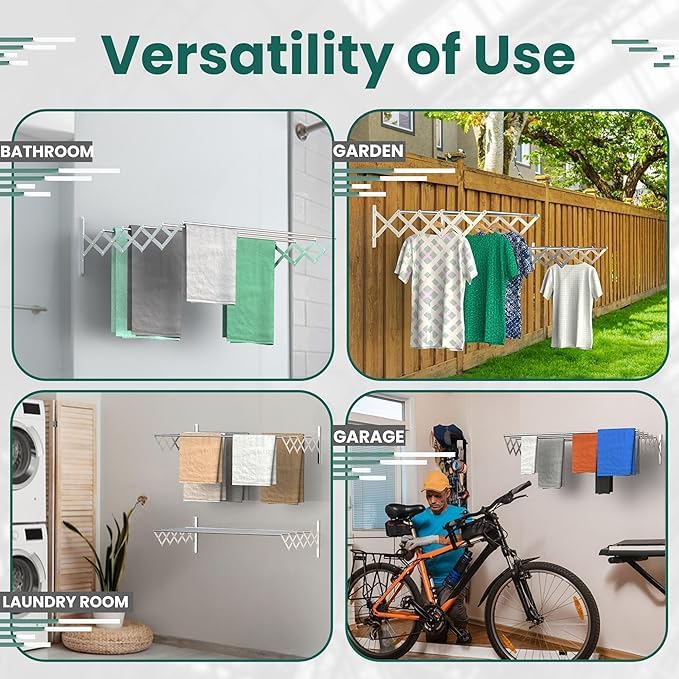 SUNDRY Tuff & Tuff Heavy Duty Stainless Steel Foldable Wall Mounted Cloth Drying Stand for Bathroom/Cloth Dryer Racks for Drying/Towel Stand Size 24 inch (Stainless Steel) - Image 5