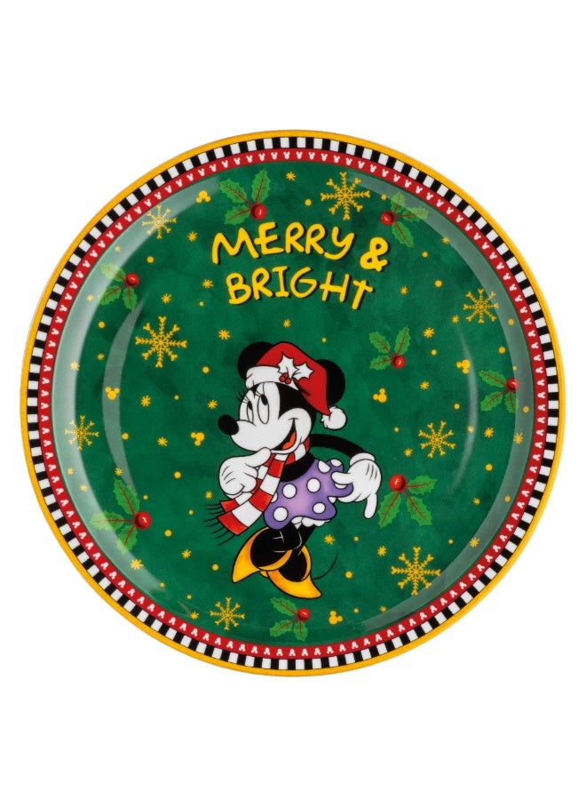 Egan Disney Winter Magic Serving Plate 31 cm – Festive Holiday Ceramic Dish | Premium Italian Tableware Featuring Mickey Mouse or Minnie Mouse | Christmas Gift for Disney Fans (MICKEY MOUSE)