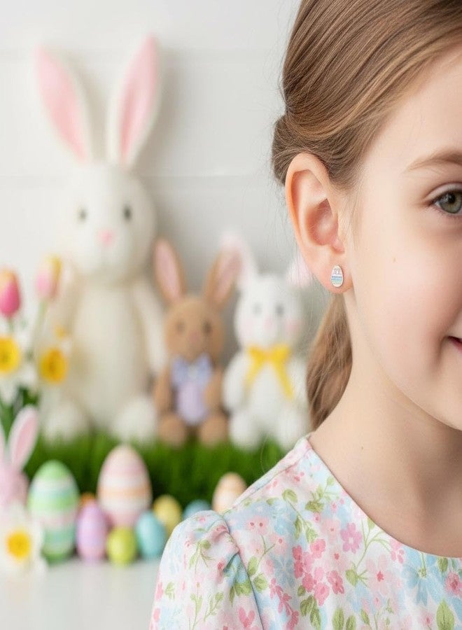 آيسروز أقراط بيض عيد الفصح من الفضة الإسترليني عيار 925 من ICYROSE بألوان الباستيل (مضادة للحساسية وخالية من النيكل) 9673 (منقطة) - Image 2