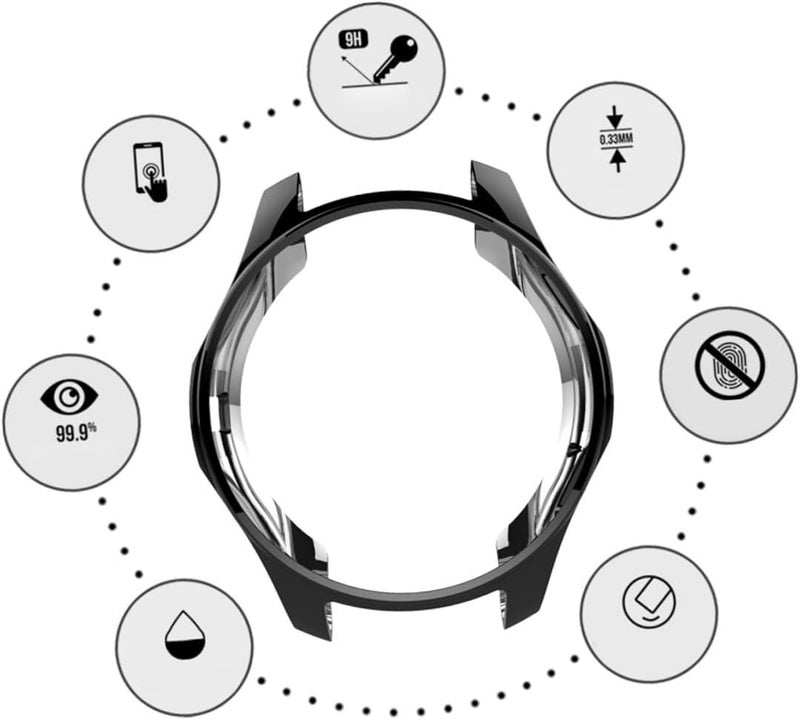 S3 Watch Case Cover Lightweight Anti-Scratch and Easy-to-use Black Compatible Smartwatch - Image 2