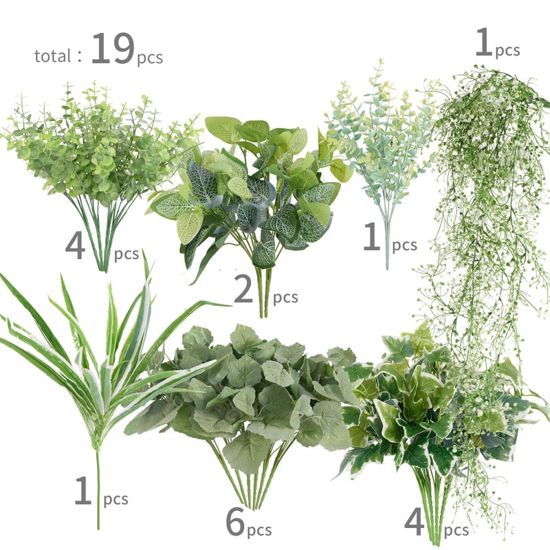 Clycaloor 19Pcs Outdoor Artificial Boxwood UV Resistant Fake Stems Plants, Faux Plastic Greenery for Indoor Outside Hanging Plants Garden Porch Window Box Home Wedding Farmhouse DÃ©cor - Image 2