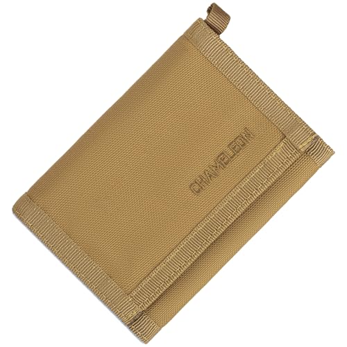 Chameleon Trifold Mens Nylon Wallet-Military Tactical Men Wallets- ID Card Holder - Canvas Thin Front Pocket Travel Wallet-Coin Zipper Pocket - Image 1